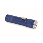 Uitschuifbare zaklamp van gerecycled aluminium, 3 lichtstanden en zoom kleur blauw
