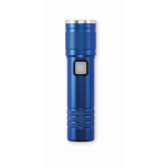 Uitschuifbare zaklamp van gerecycled aluminium, 3 lichtstanden en zoom kleur blauw tweede weergave