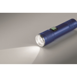 Uitschuifbare zaklamp van gerecycled aluminium, 3 lichtstanden en zoom kleur blauw foto bekijken derde weergave