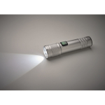 Uitschuifbare zaklamp van gerecycled aluminium, 3 lichtstanden en zoom kleur mat zilver foto bekijken zesde weergave