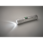 Uitschuifbare zaklamp van gerecycled aluminium, 3 lichtstanden en zoom kleur mat zilver foto bekijken zevende weergave