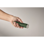 Uitschuifbare zaklamp van gerecycled aluminium, 3 lichtstanden en zoom kleur donkergroen foto bekijken vierde weergave