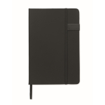 Zwart notitieboek met harde kaft en USB-stick, A5 gelijnde bladzijden kleur zwart zesde weergave