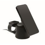 Oplader voor telefoon en Apple®-horloge met mobielhouder kleur zwart vierde weergave