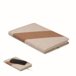 Notitieboek met kurk- en katoendetails en draadloze oplader A5 kleur beige