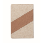 Notitieboek met kurk- en katoendetails en draadloze oplader A5 kleur beige zevende weergave