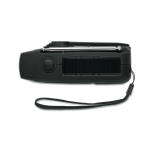 Draagbare zonne-energie radio met zaklamp en nood-powerbank kleur zwart