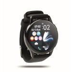 Waterdichte draadloze smartwatch met siliconen band kleur zwart
