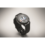 Waterdichte draadloze smartwatch met siliconen band kleur zwart foto bekijken vierde weergave