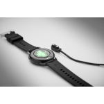 Waterdichte draadloze smartwatch met siliconen band kleur zwart