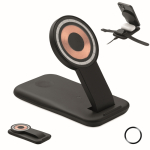 3-in-1 oplader met mobielhouder geschikt voor Apple® kleur zwart