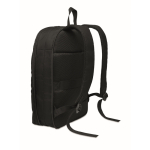 Laptoprugzak van RPET en PU met bagageriem 16'' kleur zwart vierde weergave