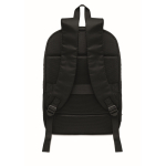 Laptoprugzak van RPET en PU met bagageriem 16'' kleur zwart vijfde weergave