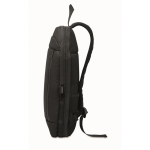 Laptoprugzak van RPET en PU met bagageriem 16'' kleur zwart achtste weergave