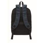 Laptoprugzak van RPET en PU met bagageriem 16'' kleur blauw vijfde weergave