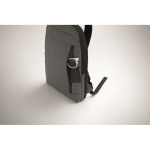 Laptoprugzak van RPET en PU met bagageriem 16'' kleur donkergrijs foto weergave