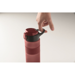 RPET-fles met opklapbare dop en inbegrepen rietje 500 ml kleur bordeaux foto bekijken zevende weergave
