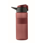 RPET-fles met opklapbare dop en inbegrepen rietje 500 ml kleur bordeaux