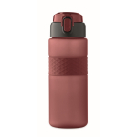 RPET-fles met opklapbare dop en inbegrepen rietje 500 ml kleur bordeaux