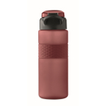 RPET-fles met opklapbare dop en inbegrepen rietje 500 ml kleur bordeaux