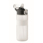 RPET-fles met opklapbare dop en inbegrepen rietje 500 ml kleur doorzichtig wit tweede weergave