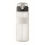 RPET-fles met opklapbare dop en inbegrepen rietje 500 ml kleur doorzichtig wit