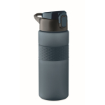 RPET-fles met opklapbare dop en inbegrepen rietje 500 ml kleur marineblauw