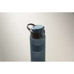 RPET-fles met opklapbare dop en inbegrepen rietje 500 ml kleur marineblauw foto bekijken vierde weergave