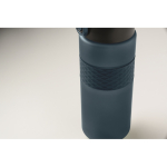 RPET-fles met opklapbare dop en inbegrepen rietje 500 ml kleur marineblauw foto bekijken zesde weergave