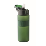 RPET-fles met opklapbare dop en inbegrepen rietje 500 ml kleur donkergroen tweede weergave