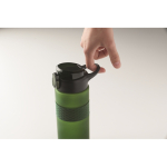 RPET-fles met opklapbare dop en inbegrepen rietje 500 ml kleur donkergroen foto bekijken zevende weergave