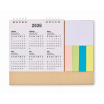 Bureaukalender met plaknotities en notitieblok kleur beige derde weergave