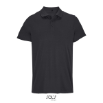 Sportpolo van gerecycled polyester met korte mouwen en 3 knoopjes kleur zwart