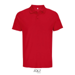 Sportpolo van gerecycled polyester met korte mouwen en 3 knoopjes kleur rood vijfde weergave