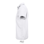 Sportpolo van gerecycled polyester met korte mouwen en 3 knoopjes kleur wit zij aanzicht