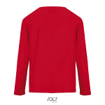 T-shirt met lange mouwen van halfgekamd katoen met ronde hals kleur rood achter aanzicht
