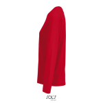 T-shirt met lange mouwen van halfgekamd katoen met ronde hals kleur rood zij aanzicht