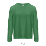 T-shirt met lange mouwen van halfgekamd katoen met ronde hals kleur groen achtste weergave