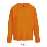 T-shirt met lange mouwen van halfgekamd katoen met ronde hals kleur oranje
