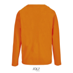 T-shirt met lange mouwen van halfgekamd katoen met ronde hals kleur oranje achter aanzicht