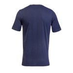 Unisex T-shirt van gerecyclede materialen met ronde hals kleur marineblauw achter aanzicht