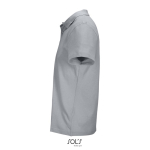 Unisex polo van 100% gekamd katoen met geribbelde kraag en 2 knoopjes kleur grijs zij aanzicht