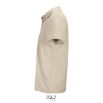 Unisex polo van 100% gekamd katoen met geribbelde kraag en 2 knoopjes kleur nude zij aanzicht