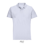 Unisex polo van 100% gekamd katoen met geribbelde kraag en 2 knoopjes kleur lila