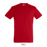Unisex T-shirt van halfgekamd katoen met ronde hals 150 g/m² kleur rood