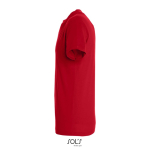 Unisex T-shirt van halfgekamd katoen met ronde hals 150 g/m² kleur rood zij aanzicht