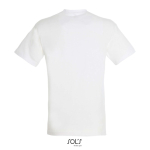 Unisex T-shirt van halfgekamd katoen met ronde hals 150 g/m² kleur wit achter aanzicht