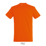 Unisex T-shirt van halfgekamd katoen met ronde hals 150 g/m² kleur oranje achter aanzicht