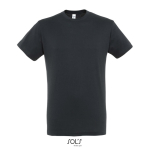 Unisex T-shirt van halfgekamd katoen met ronde hals 150 g/m² kleur donkergrijs