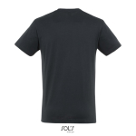 Unisex T-shirt van halfgekamd katoen met ronde hals 150 g/m² kleur donkergrijs achter aanzicht